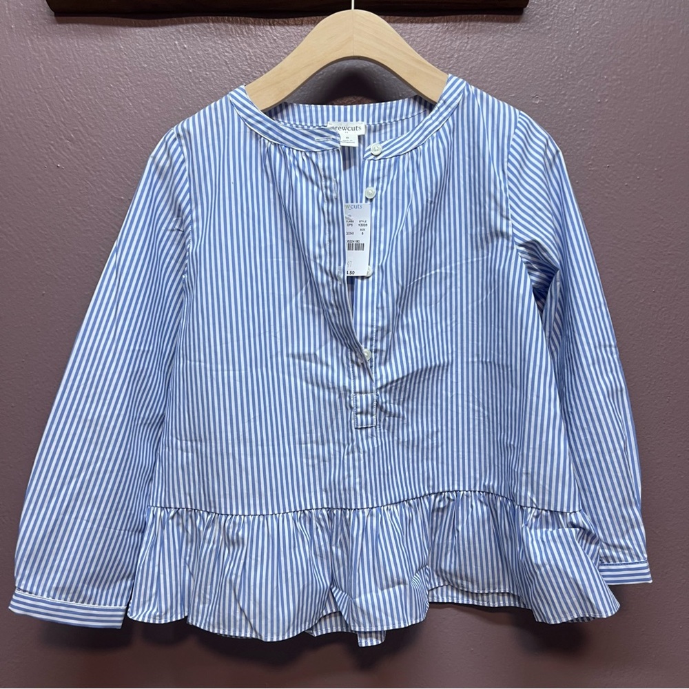 Crewcuts Blue and White Striped Kids Blouse